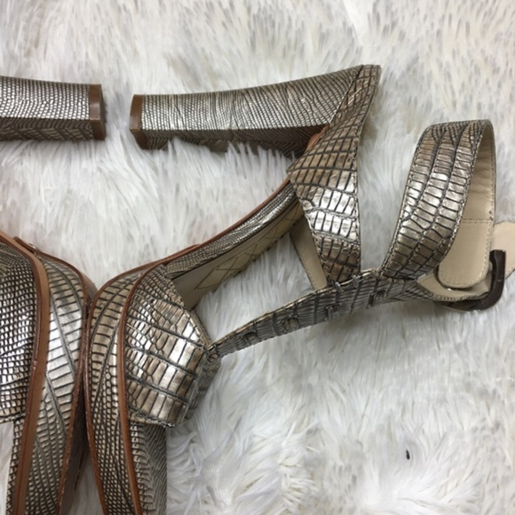 Joan & David sz 8 Leather Open Tie Python Lace Up - Picture 4 of 8